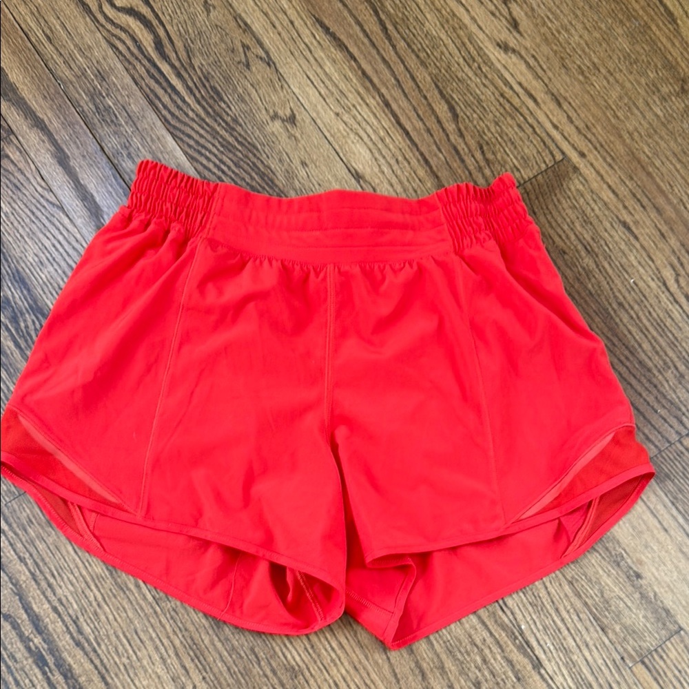 lululemon athletica Red Hotty Hot Low-Rise Lined Short 4"